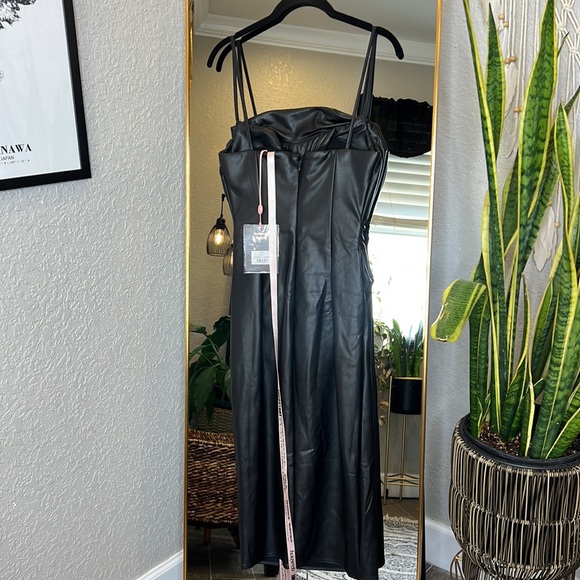 HOUSE OF CB 'Luanne' Black Vegan Leather Corset Midi Dress NWOT - Picture 10 of 12